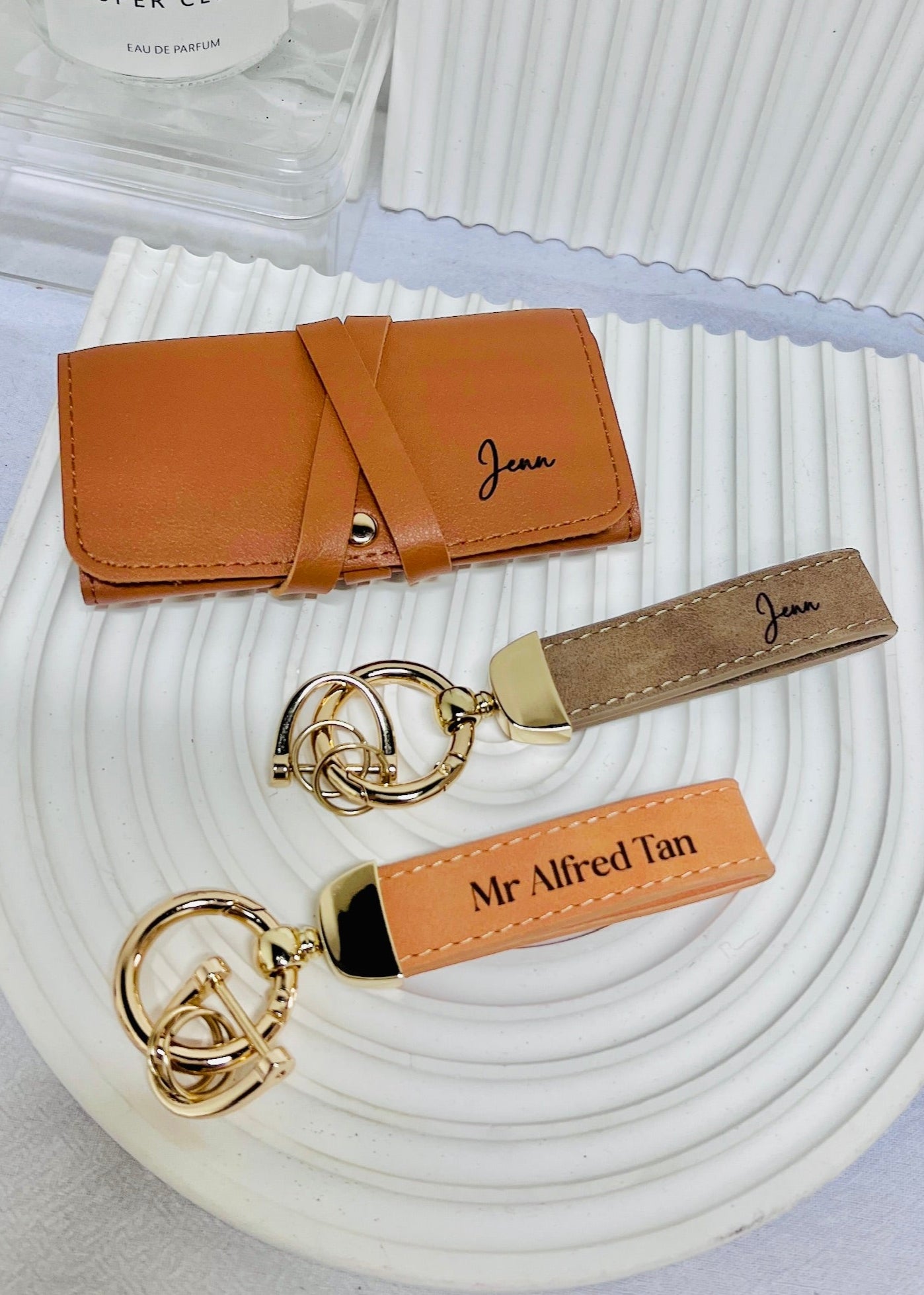 Personalised Pouch & Keychain Gift Set
