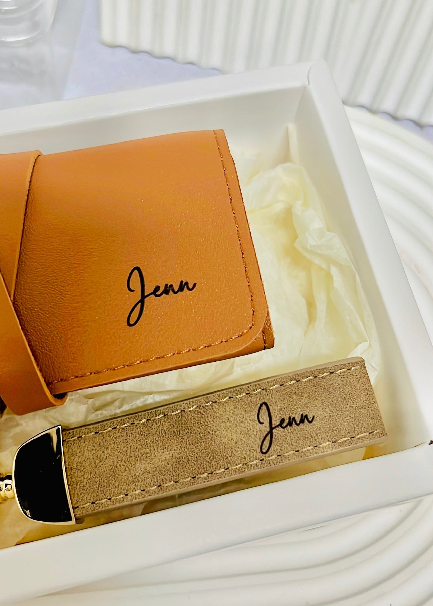 Personalised Pouch & Keychain Gift Set